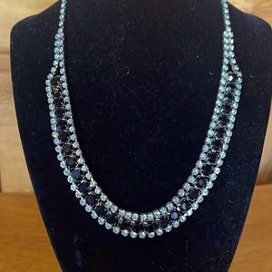 Vintage Black Rhinestone Necklace
